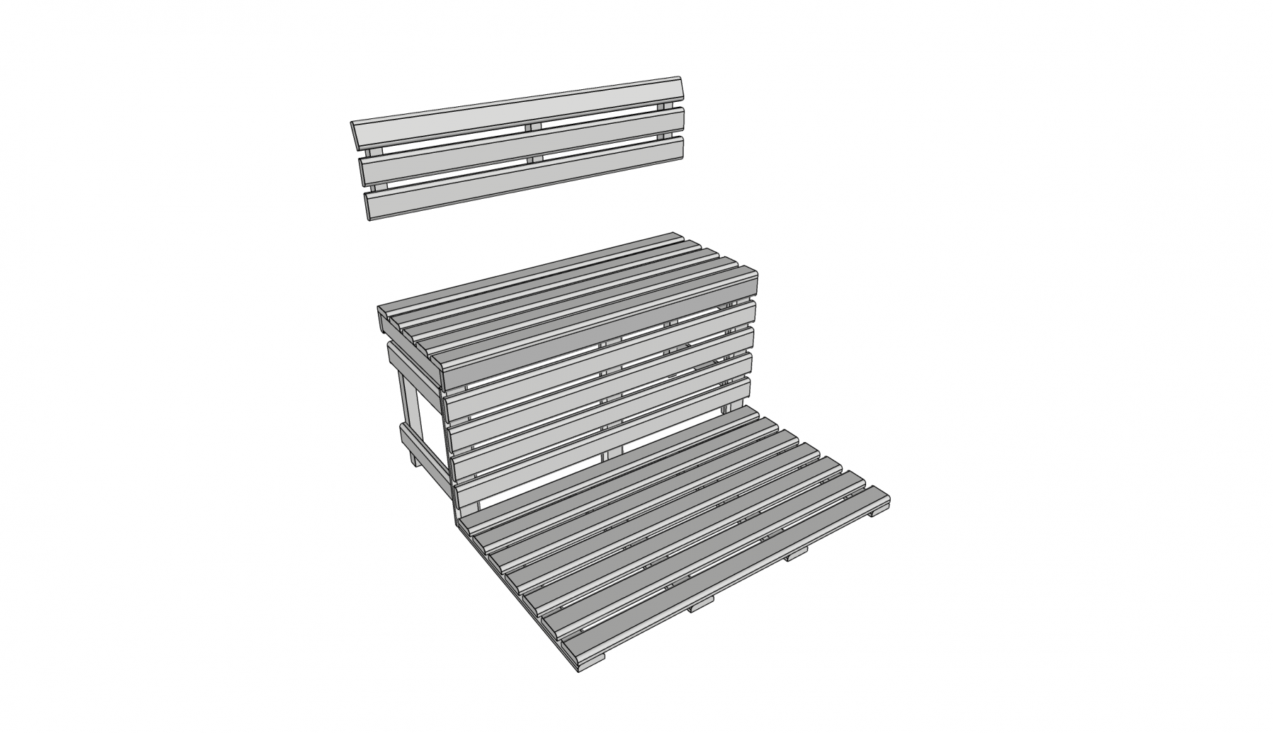 Modular Bench Kit Single Height For Traditional Sauna Cabins