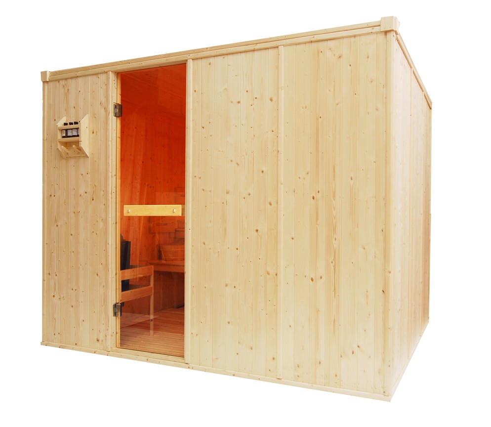 8 Person Traditional Sauna Cabin - 2480 x 1960 x 1950mm - OS3040