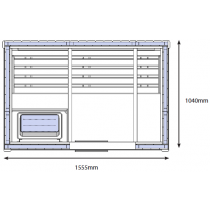 2 Person Traditional Sauna Cabin - 1560 x 1040 x 1950mm - OS1525