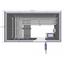 Bench layout for Saunarium cabin D2040