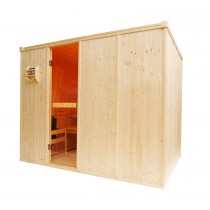 6 Person Traditional Sauna Cabin - 2480 x 1660 x 1950mm - OS2540