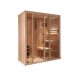1030 finnish sauna cabin - Hemlock cladding - clear glass - B layout