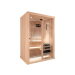 1520 finnish sauna cabin - hemlock  cladding - clear glass - B layout