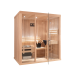 1530 finnish sauna cabin - hemlock  cladding - clear glass - B layout