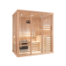 1530 finnish sauna cabin - hemlock  cladding - clear glass - C layout
