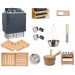 Sauna accessories in kit, including sauna heater and all the essentials for a sauna cabin
