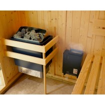 Saunarium : poêle à sauna 6kW combiné à la vapeur d'un mini générateur 1kW