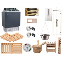 Kit d’installation : sauna finlandais avec poêle et commande intégrée *Deluxe*