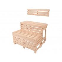 BANQUETTE MODULABLE DOUBLE EN KIT  - DEUX HAUTEURS - SAUNA FINLANDAIS