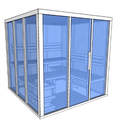 V2525 - Cabina de sauna finlandesa Vision para 4 personas con