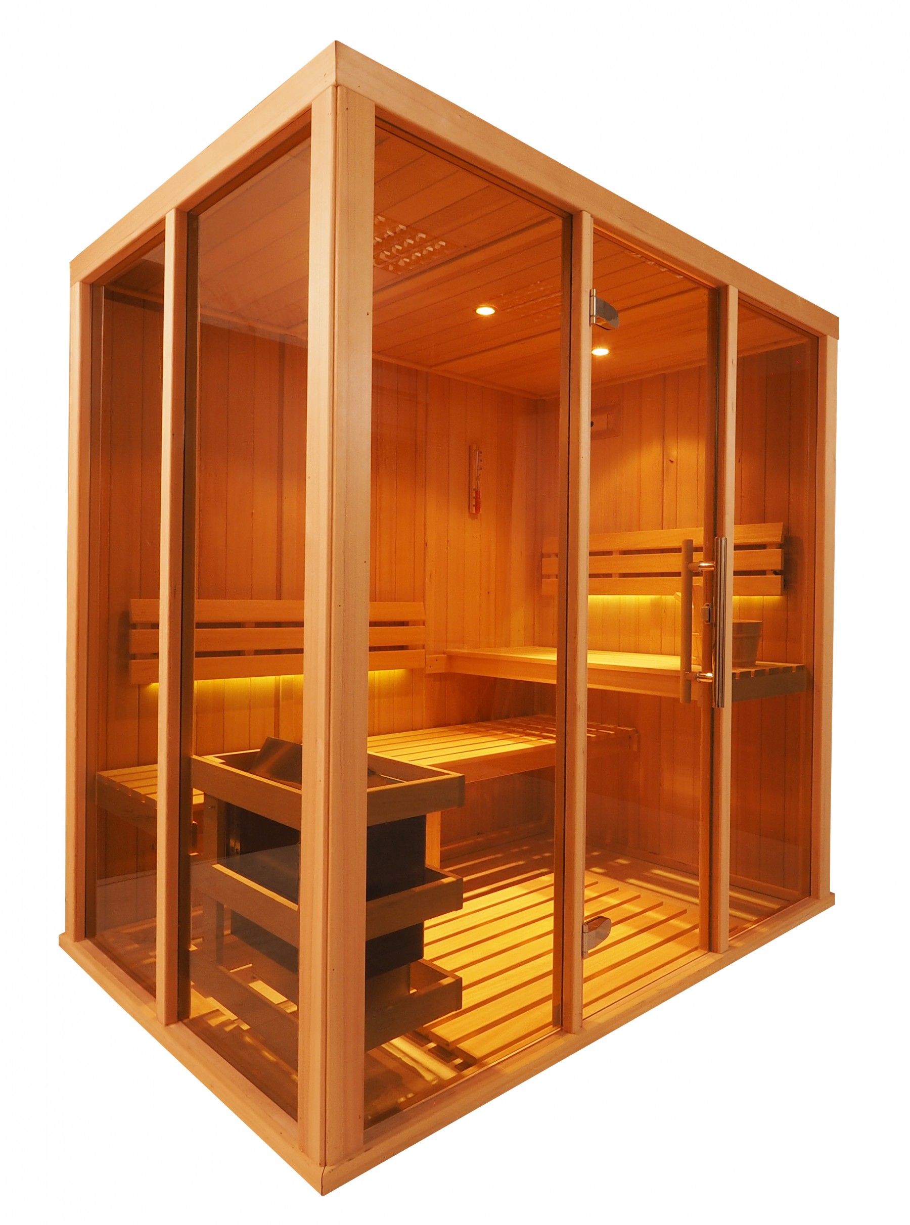 V2030 Cabina de sauna finlandesa Vision para 3 personas con madera