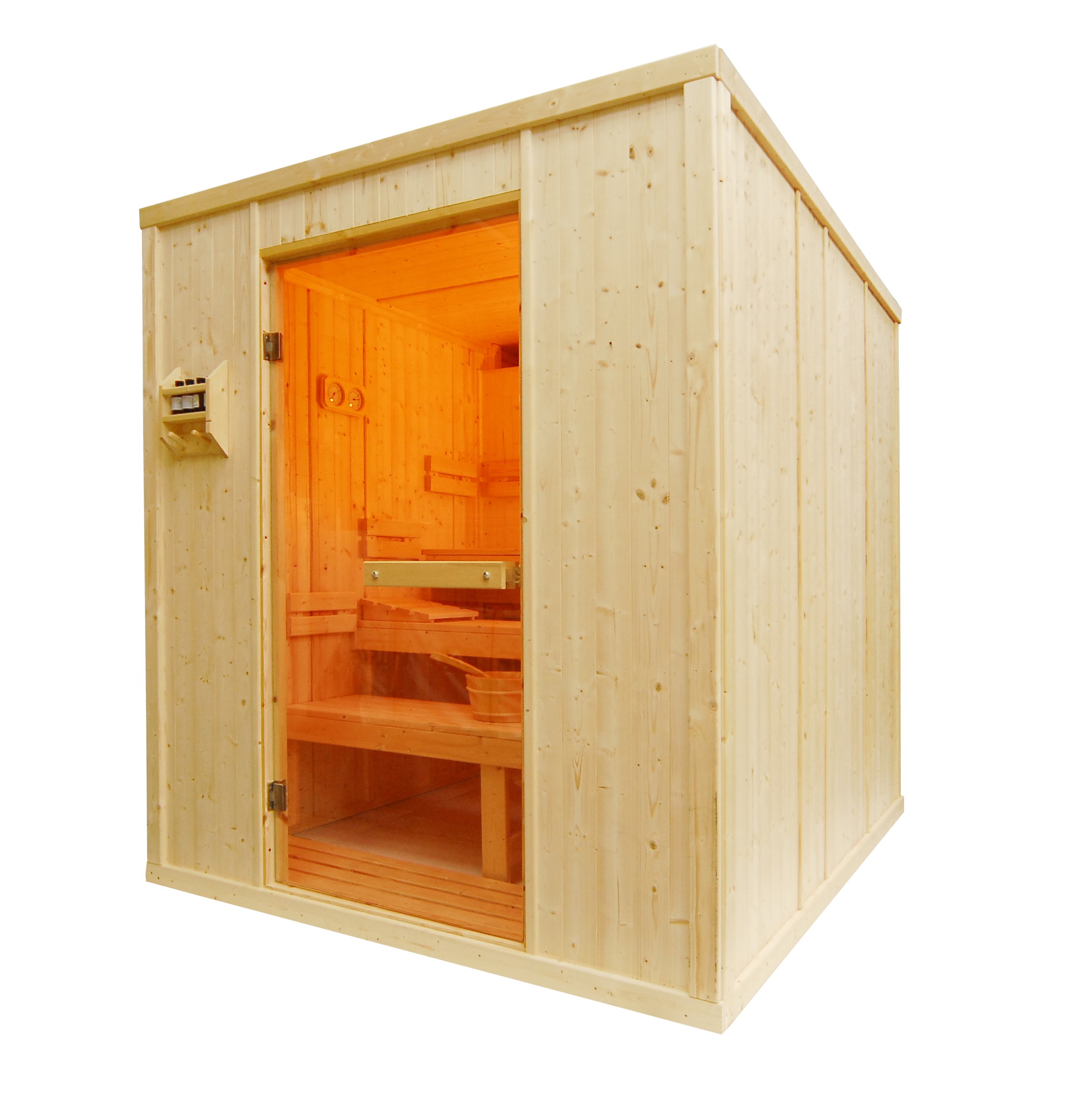 Cabina de sauna finlandesa, 5 personas, uso comercial intensivo, calentador oculto, HD3030BB