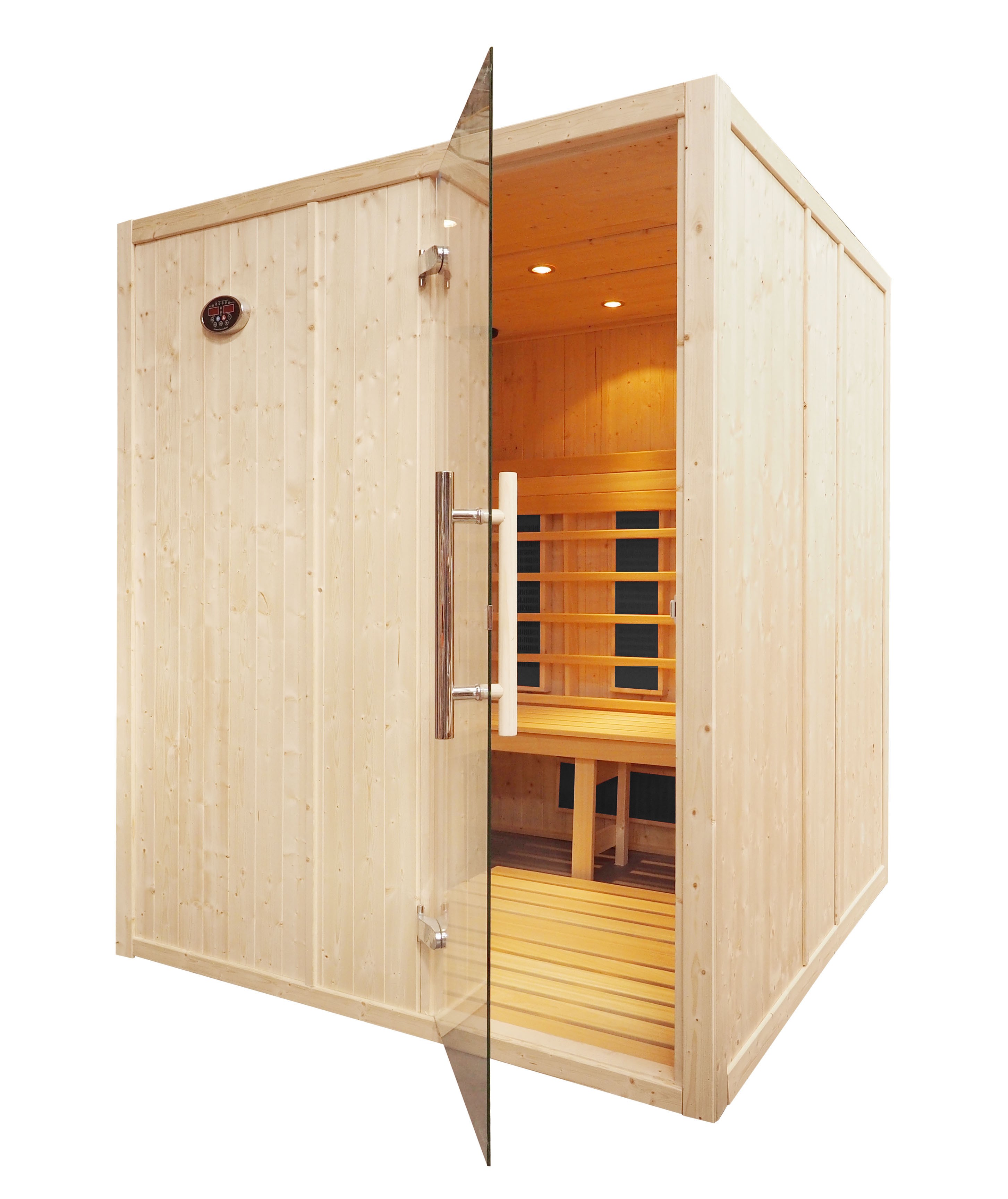 Cabina de sauna infrarrojos - 4 personas - bancos en L - IR2525L