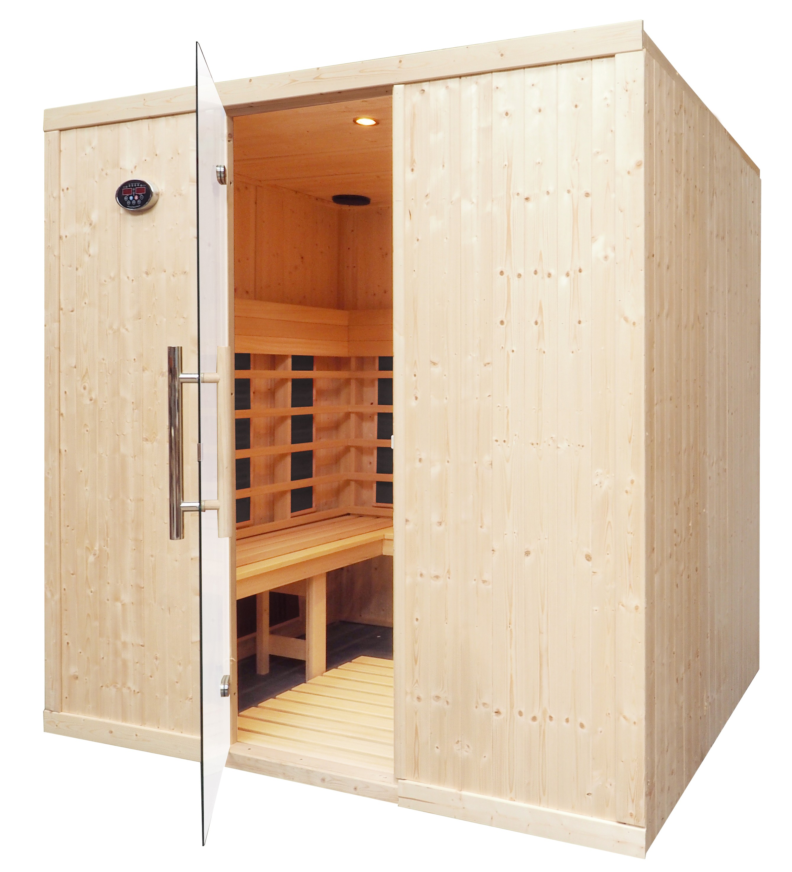 Cabina de sauna infrarrojos - 4 personas - bancos en L - IR2530L
