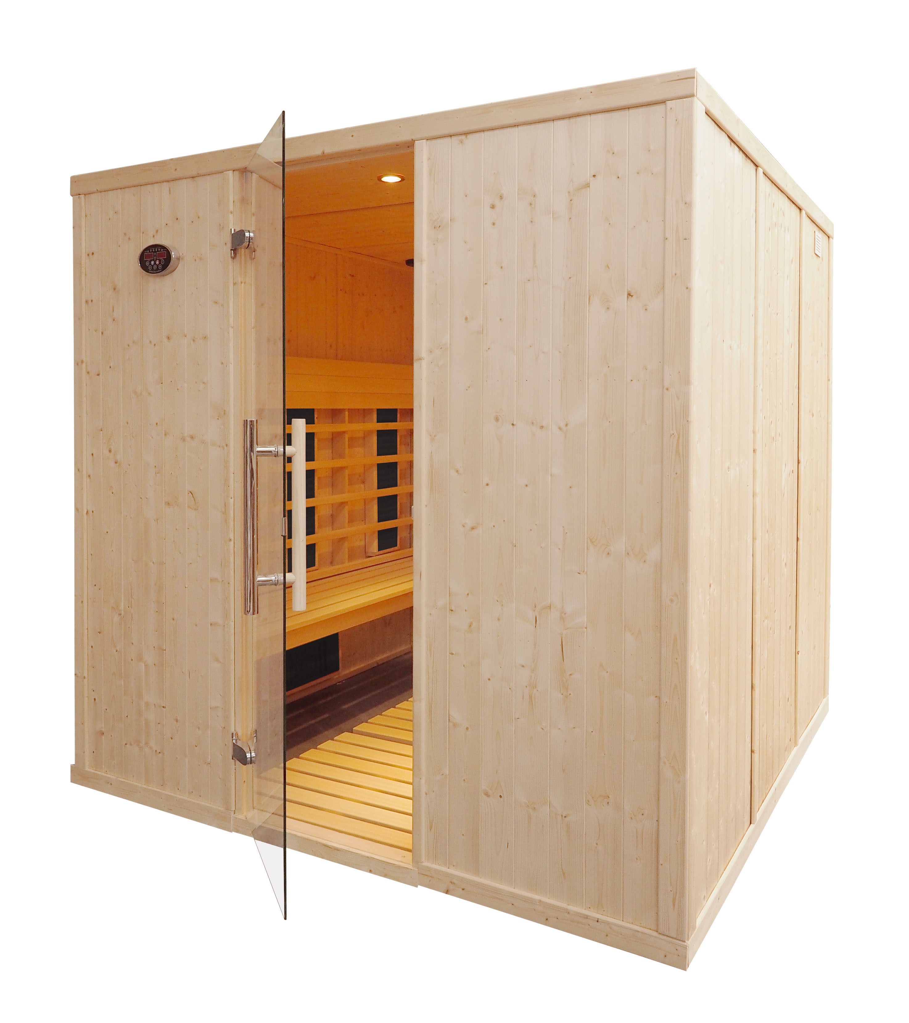 Cabina de sauna con infrarrojos, bancos paralelos - uso comercial - 6 personas - IR3030