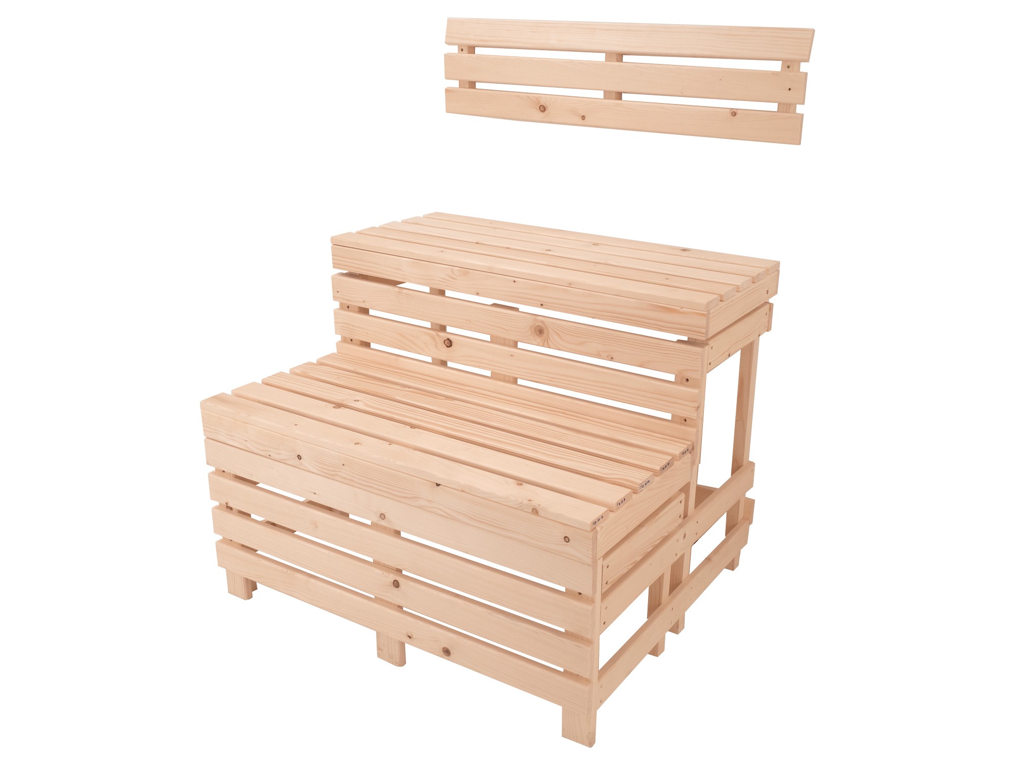 Banco modular para sauna finlandesa -- Doble Altura