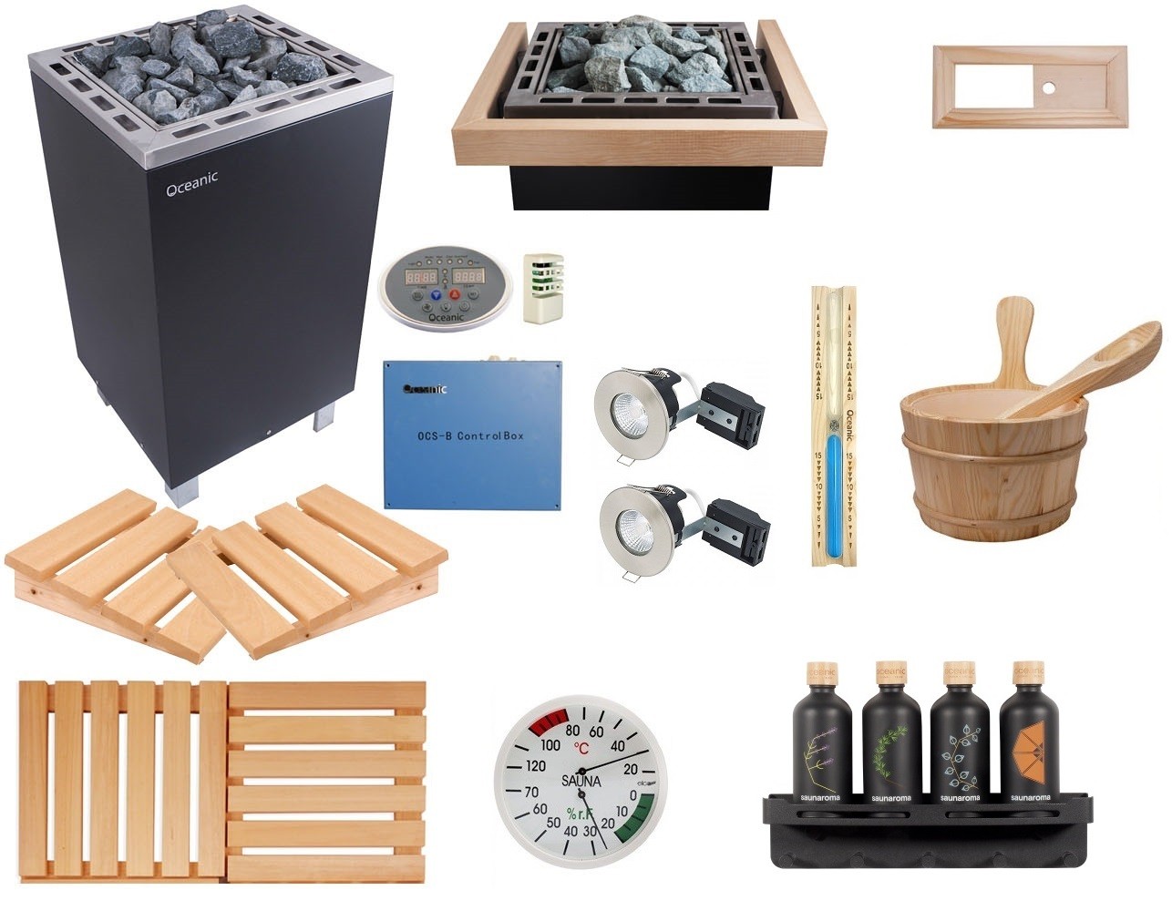 Kit de instalación para sauna finlandesa - Calentador con control exterior *Deluxe* Oceanic Saunas