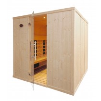 Cabina de sauna con infrarrojos, bancos en L - uso comercial - 5 personas - IR3030L