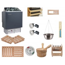 Kit sauna Celebration BIC - Material para la instalación de su sauna finlandesa, calentador con mando integrado Oceanic Saunas