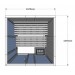 V2525 - Cabina de sauna finlandesa Vision para 4 personas con madera Hemlock, Abachi y dos paredes de cristal ahumado Oceanic Saunas