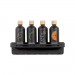 Soporte toallero de acero inoxidable y esencias aromáticas para sauna - 4 x 100ml