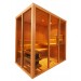 V2030 - Cabina de sauna finlandesa Vision para 3 personas con madera Hemlock, Abachi y dos paredes de cristal ahumado Oceanic Saunas