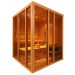 V2525 - Cabina de sauna finlandesa Vision para 4 personas con madera Hemlock, Abachi y dos paredes de cristal ahumado Oceanic Saunas
