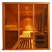 V3030 - Cabina de sauna finlandesa Vision para 4-5 personas con madera Hemlock, Abachi y dos paredes de cristal ahumado Oceanic Saunas