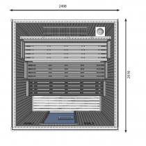 Cabine de sauna profissional HD4040 com aquecedor oculto - 12 pessoas