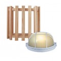 Lâmpada e proteção para sauna