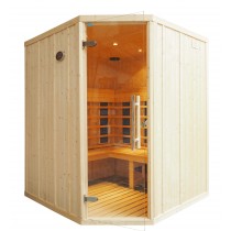 Cabina sauna de infravermelhos para 4 pessoas - IR2525LC com bancos L e porta de esquina