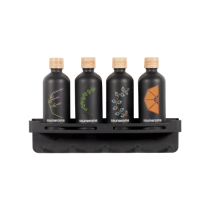 Estante com fragrâncias de sauna (4 x 100ml) e toalheiro 