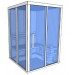 Desenho da cabine de sauna Oceanic V2020 em hemlock e vidro