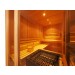 Interior da cabine de sauna Oceanic V2035 em hemlock e vidro