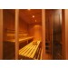 Interior da cabine de sauna Oceanic V2525 em hemlock e vidro