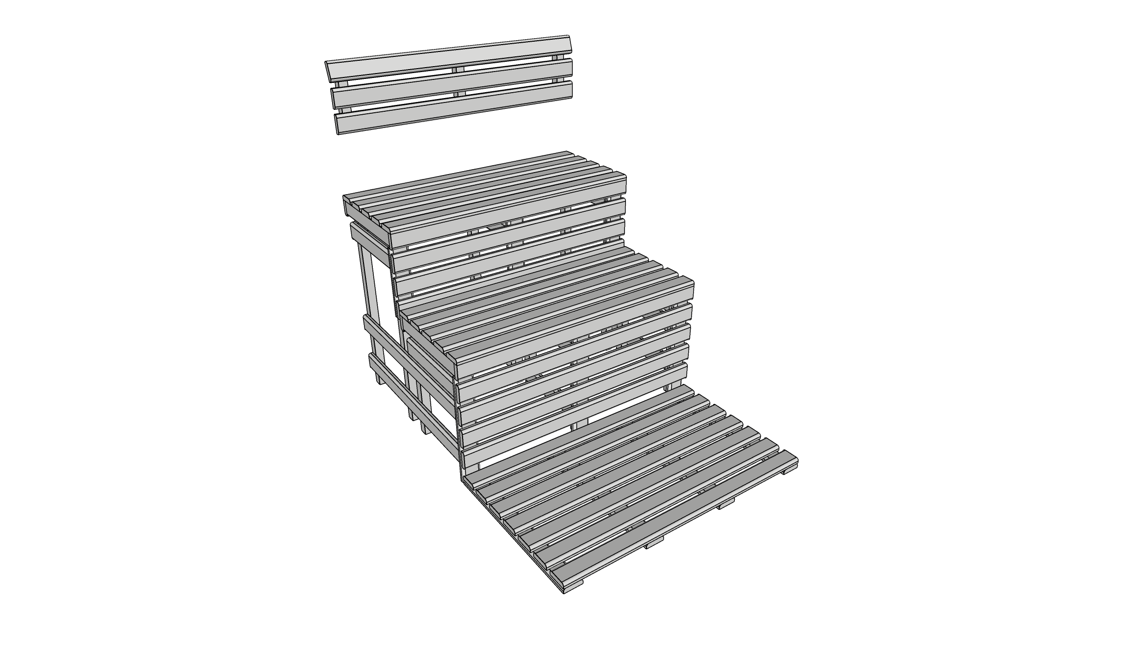 Kit per panche modulare su 2 livelli - Sauna finlandese