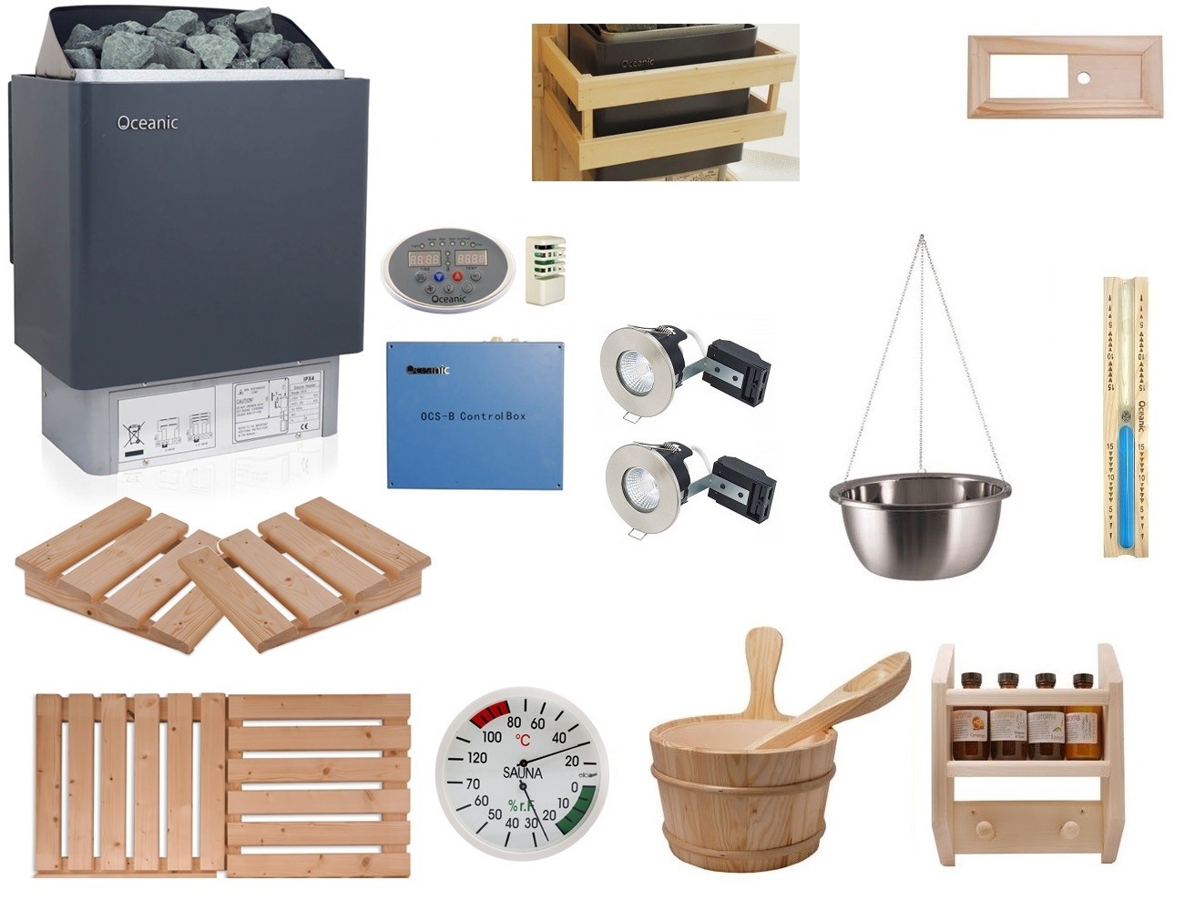 Kit accessori per sauna con stufa Oceanic - Celebration
