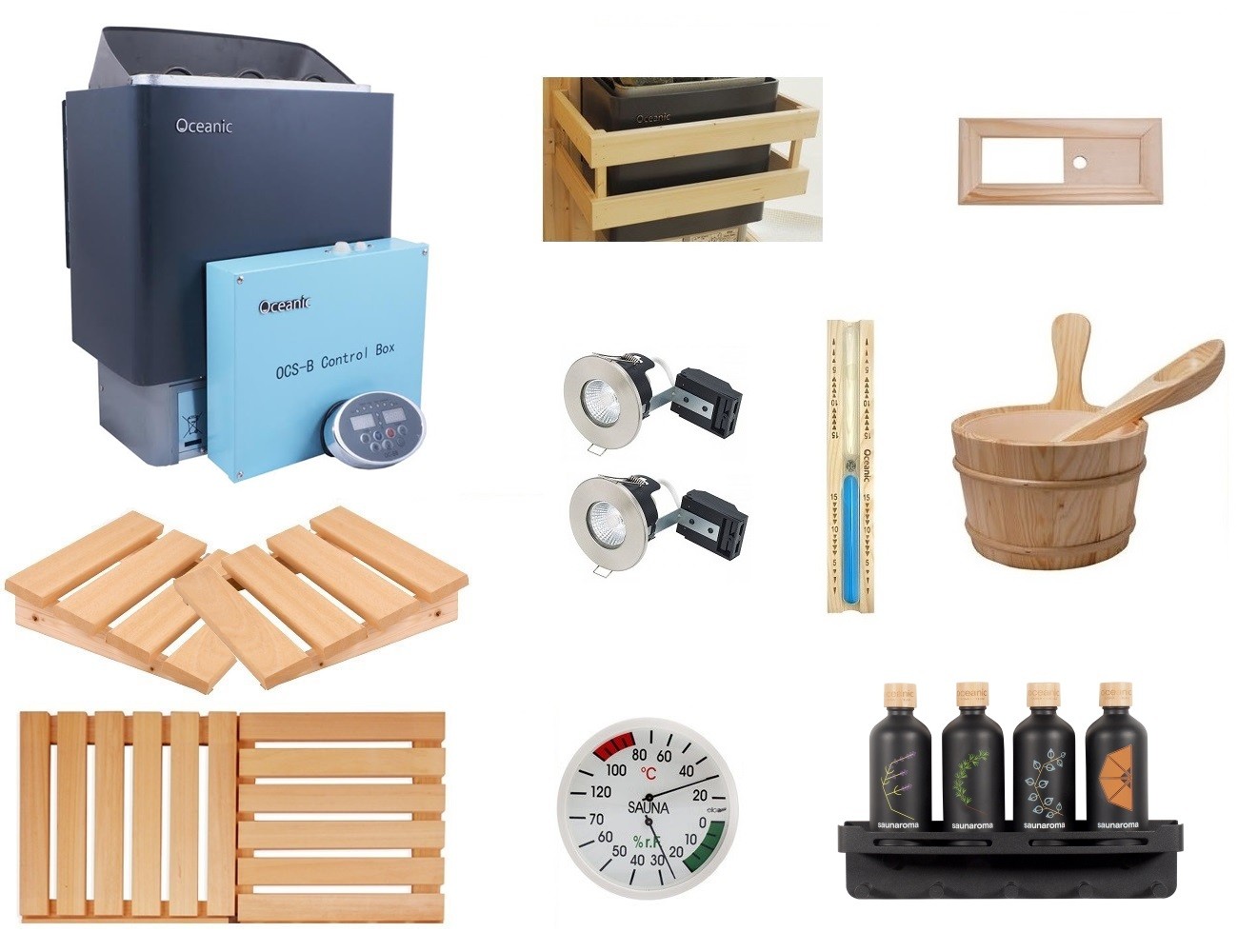 Kit accessori per sauna con stufa Oceanic - Deluxe