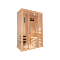 1020 cabina sauna finlandese - rivestimento in abete - porta vetro trasparente - modello C