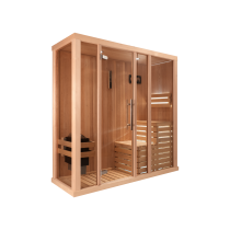 1030 cabina sauna finlandese - rivestimento in cicuta - porta vetro trasparente - modello C