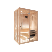 1520 cabina sauna finlandese - rivestimento in cicuta - porta vetro trasparente - modello C