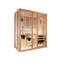 1525 cabina sauna finlandese - rivestimento in cicuta - porta vetro trasparente - modello C
