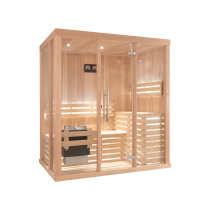 1530 cabina sauna finlandese - rivestimento in cicuta - porta vetro trasparente - modello C
