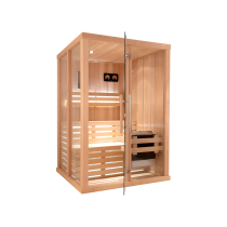 2020 cabina sauna finlandese - rivestimento in cicuta - porta vetro trasparente - modello C