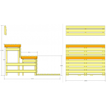 Kit per panche modulare su 2 livelli - Sauna finlandese