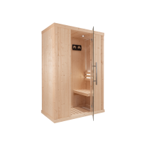 1020 cabina sauna finlandese - rivestimento in abete - porta vetro trasparente - modello C