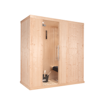 1030 cabina sauna finlandese - rivestimento in cicuta - porta vetro trasparente - modello C