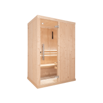 1520 cabina sauna finlandese - rivestimento in cicuta - porta vetro trasparente - modello C