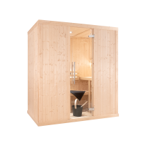1530 cabina sauna finlandese - rivestimento in cicuta - porta vetro trasparente - modello C