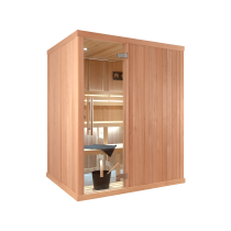 2025 cabina sauna finlandese - rivestimento in cicuta - porta vetro trasparente - modello C